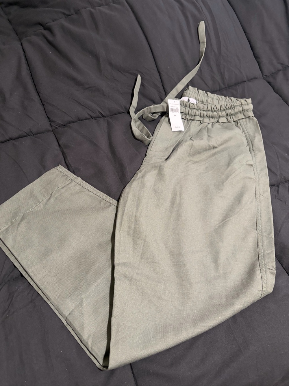 Olive Drawstring Casual Pants